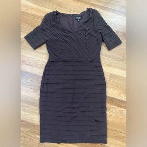 Adrienna Papell bandage dress - short sleeved chocolate brown